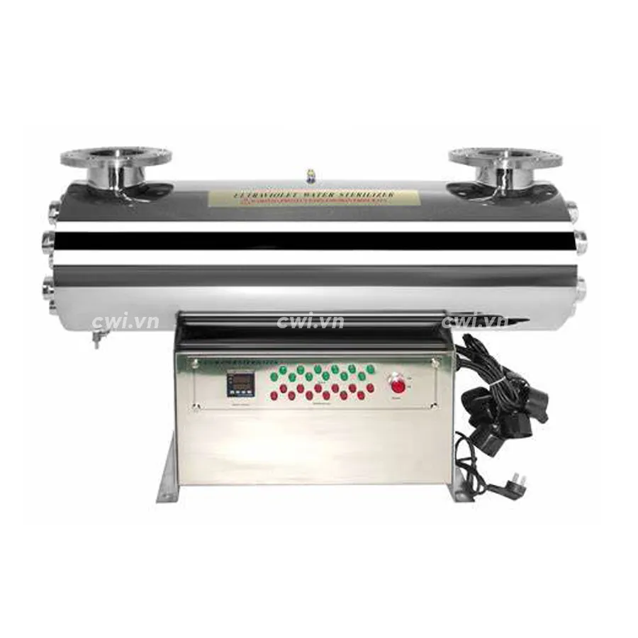 Bộ đèn UV diệt khuẩn nước SS 660W 144GPM lưu lượng 35m3/h