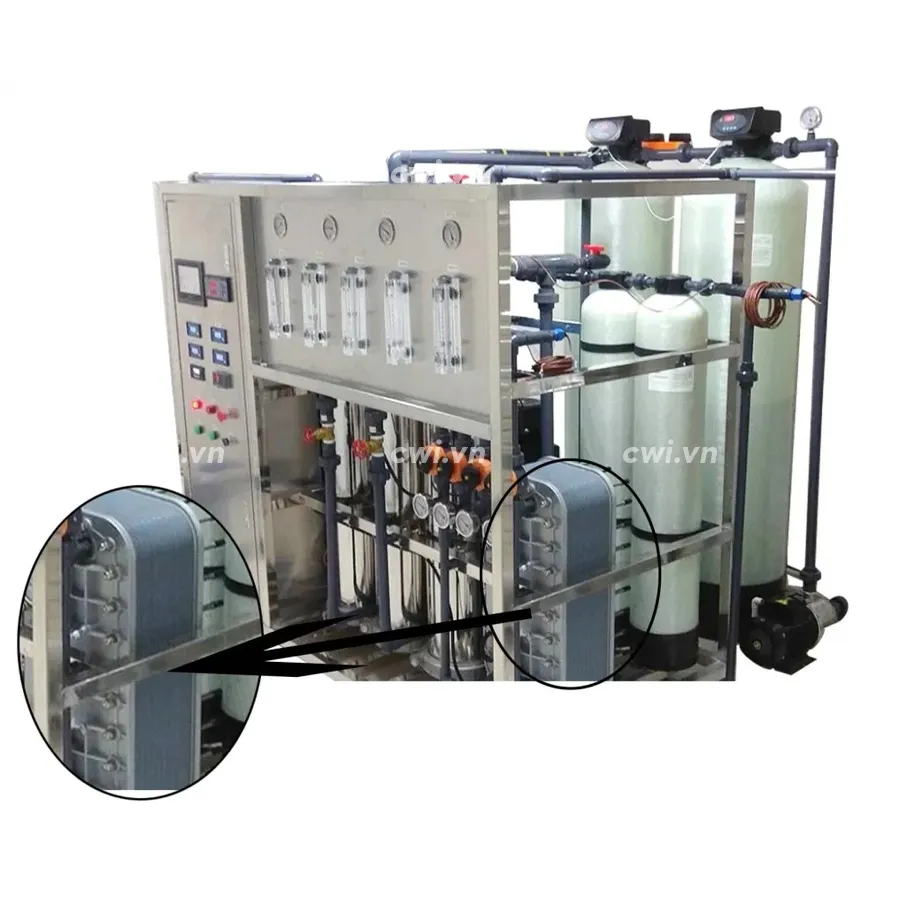 Hệ thống xử lý nước RO EDI 1000L/h: Khử muối hiệu quả